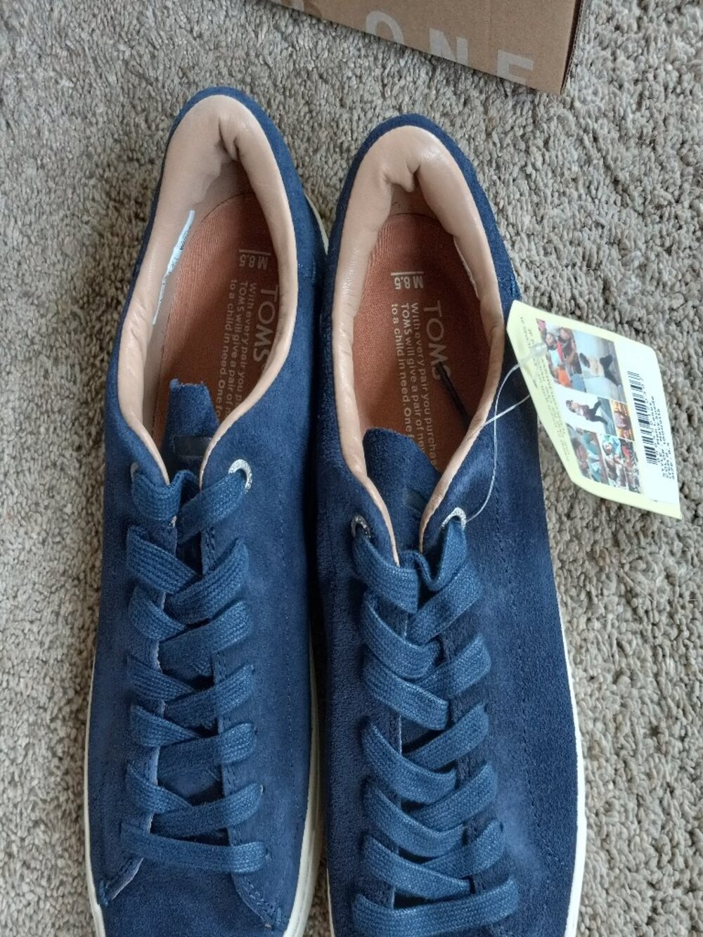 Toms Lenox Navy Suede Mens 8 Shoes New in Box